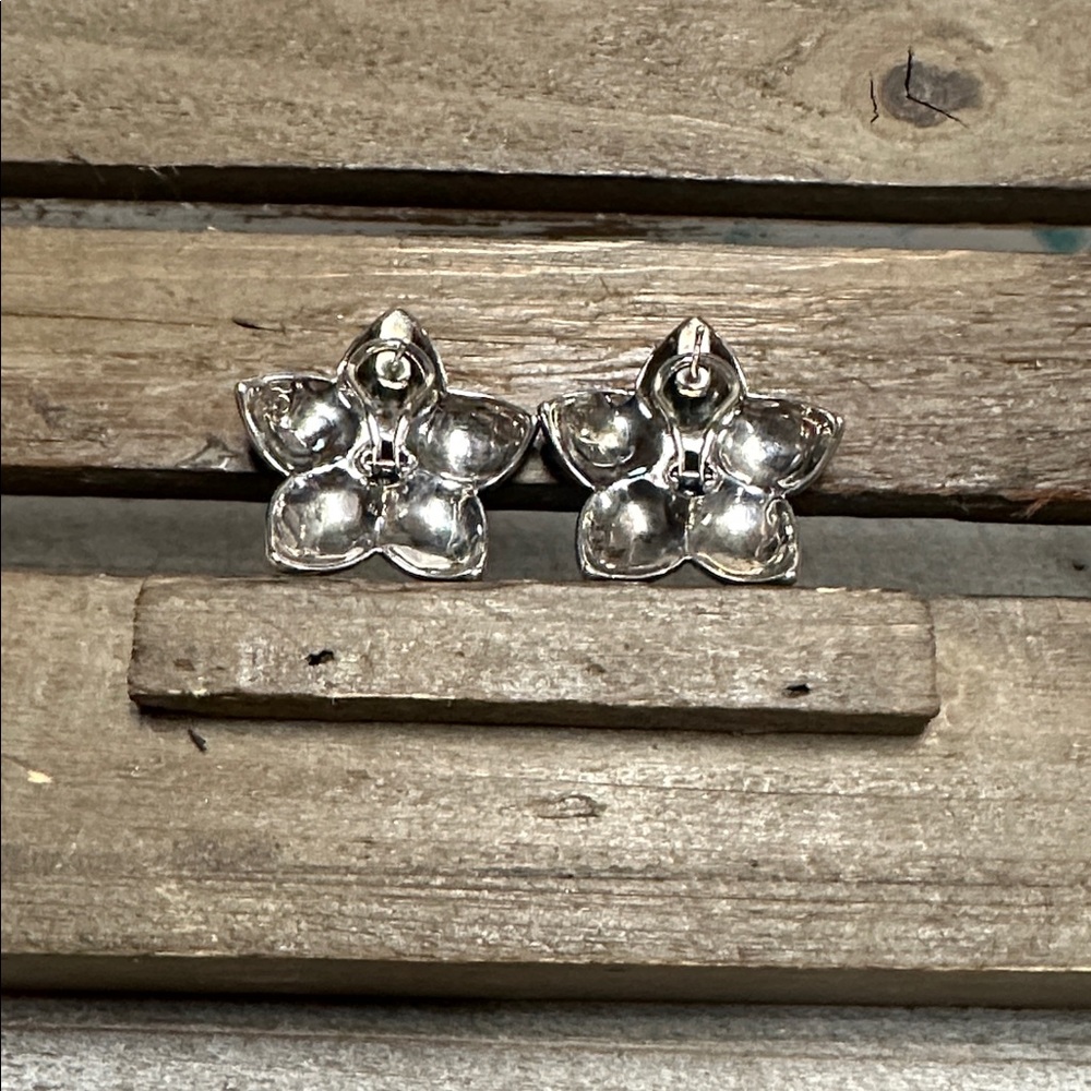 Judith Jack great shape Marcasite pave red garnet crystal rock gemstone earrings - Picture 6 of 10